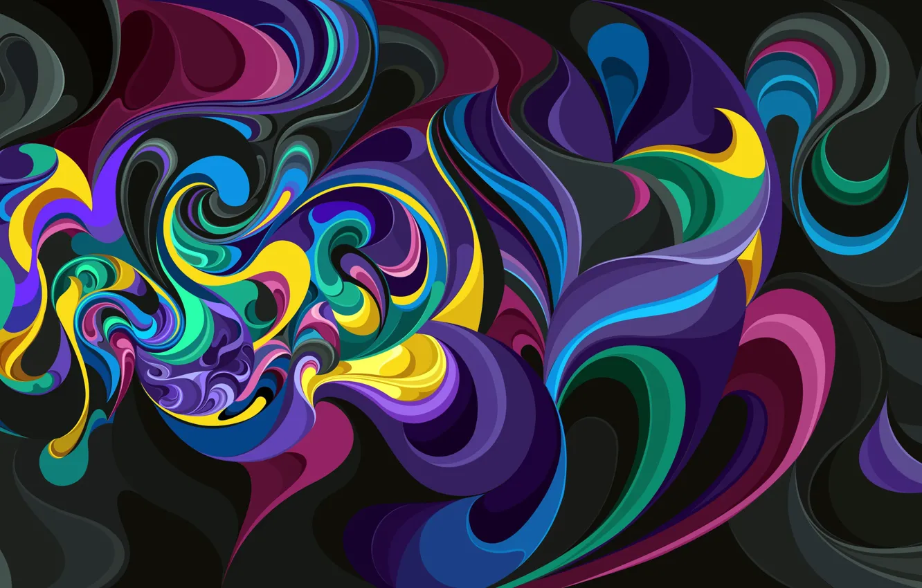 Photo wallpaper wave, color, bright