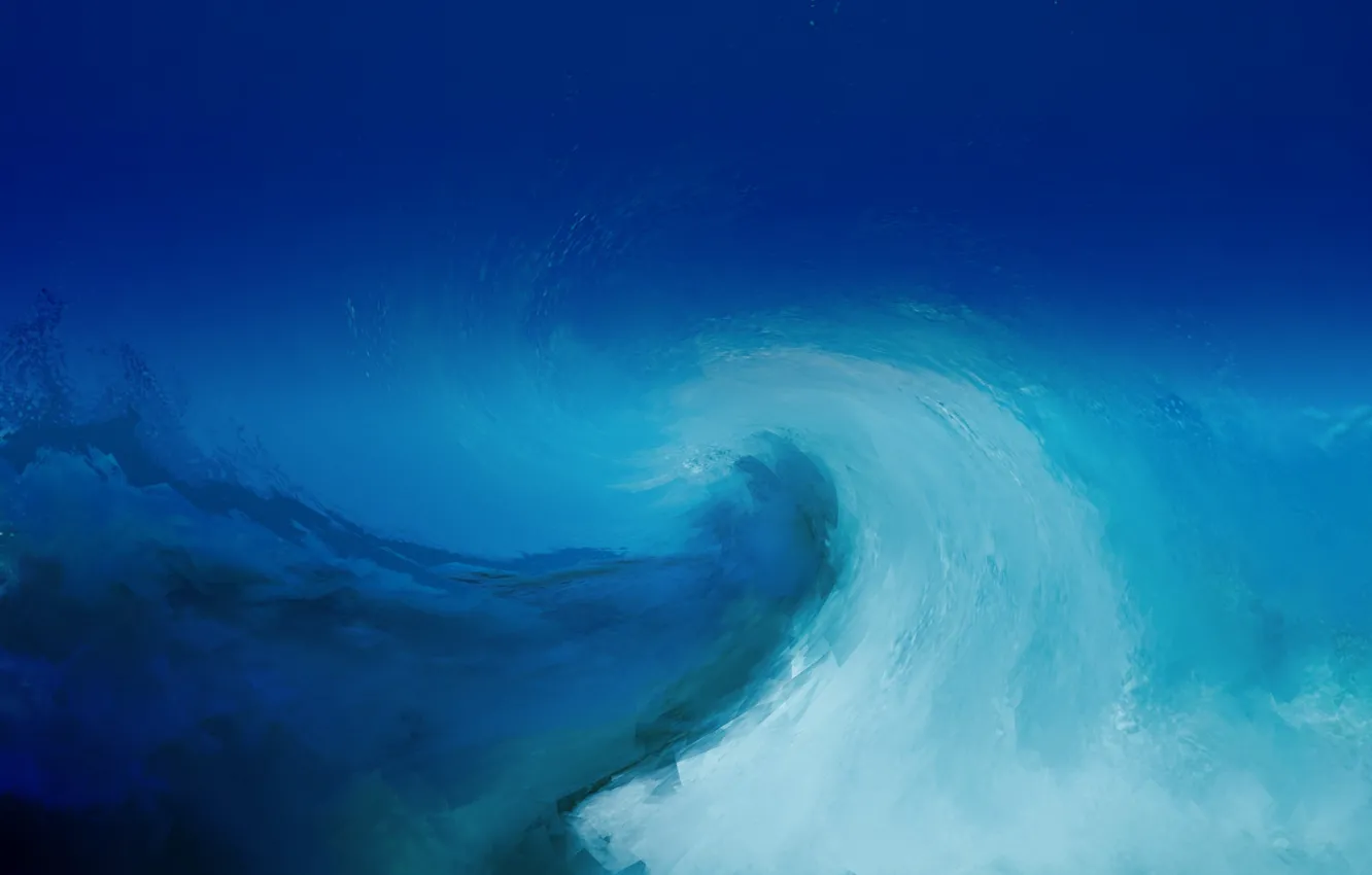 Photo wallpaper blue, background, blue, wave, texture, painting