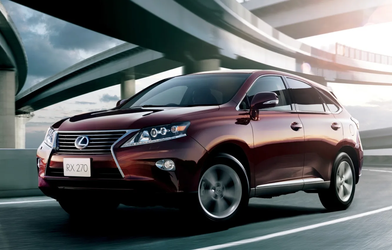Photo wallpaper Lexus, jeep, freeway, Lexus, the front, Burgundy, crossover, 270