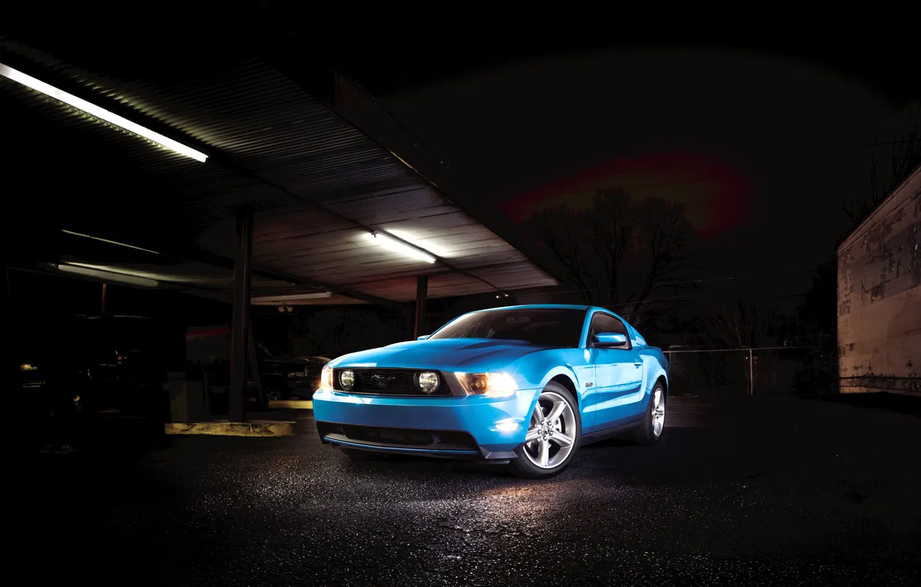 Photo wallpaper mustang, Garage, ford, muscle car