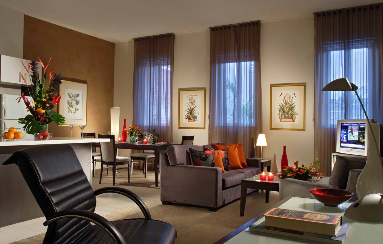 Photo wallpaper design, comfort, living room