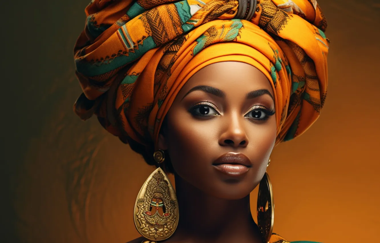 Photo wallpaper look, girl, face, pose, portrait, earrings, makeup, image