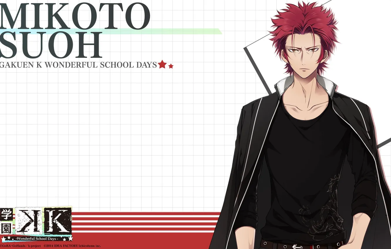 Photo wallpaper background, anime, art, guy, K Project, red king, MSA