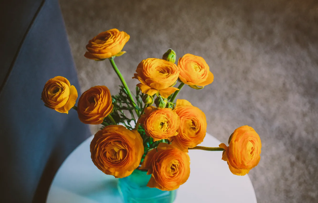 Photo wallpaper flowers, orange, Ranunculus