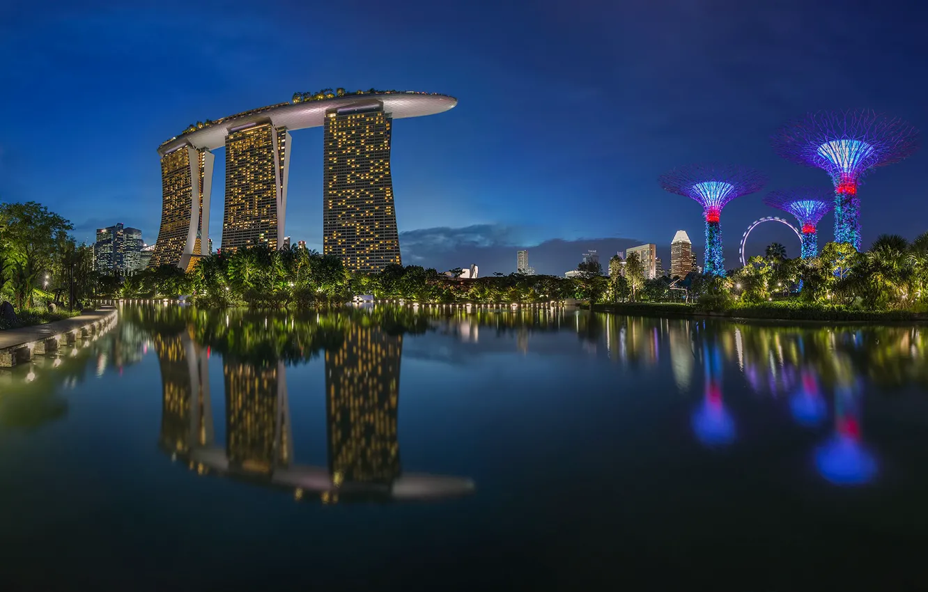 Photo wallpaper Asia, the evening, Singapore, the hotel