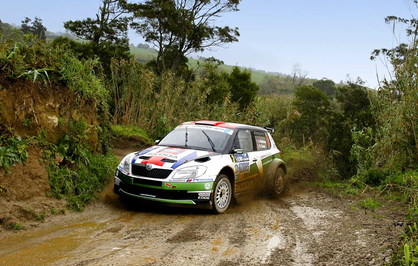 Photo wallpaper Auto, Sport, Race, Dirt, WRC, Rally, Rally, The front