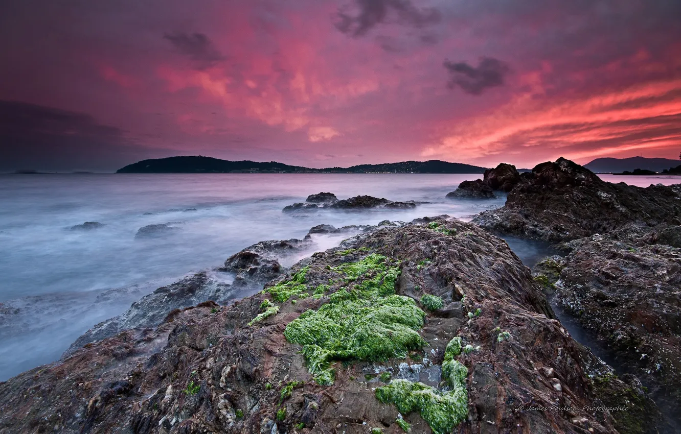 Photo wallpaper beach, landscape, sunset, the ocean, coast