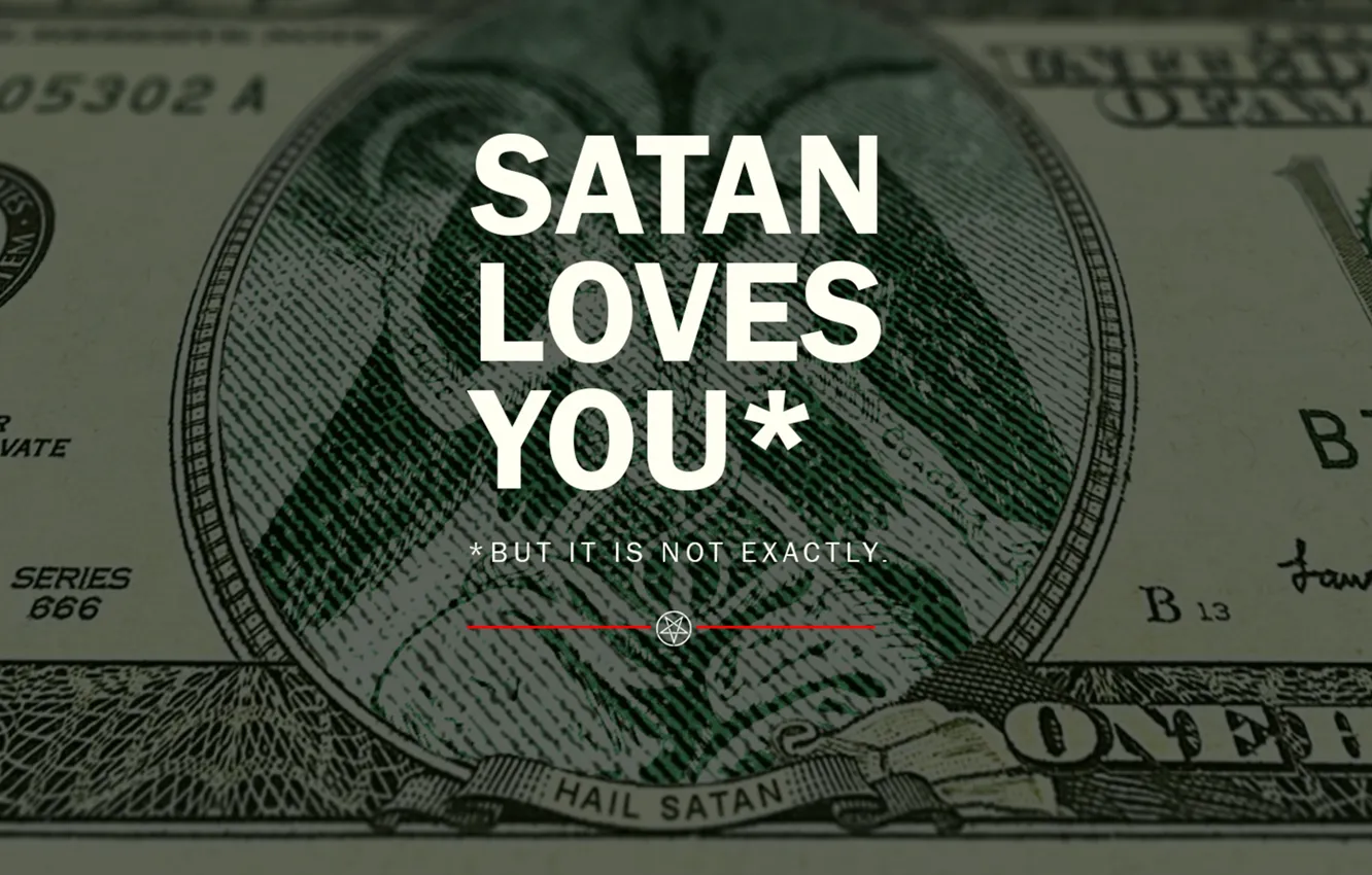 Photo wallpaper love, usa, dollar, pentagram, satan