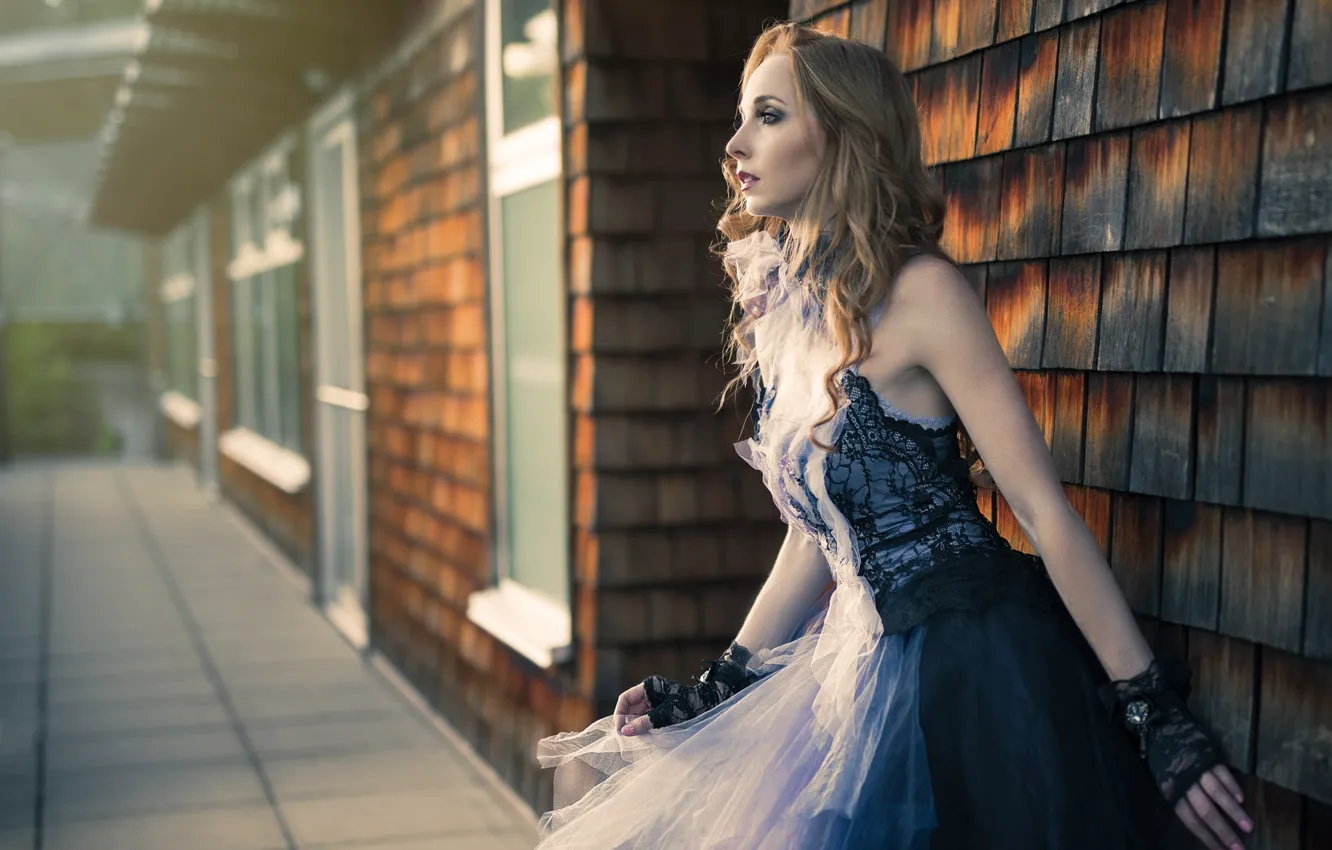 Photo wallpaper girl, light, pose, model, home, makeup, dress, Kyle Cong