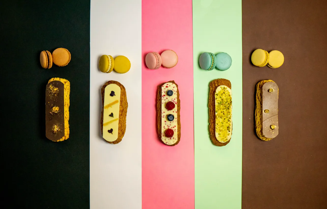 Photo wallpaper food, dessert, cakes, sweet, pasta, macaroon