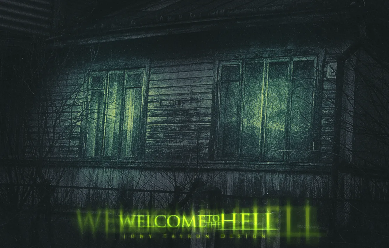 Photo wallpaper trees, Wallpaper, window, dark, light, wallpaper, Hell, horror