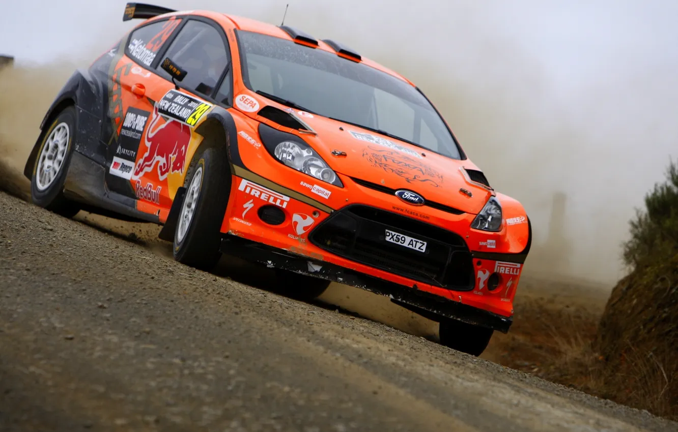 Photo wallpaper machine, orange, race, Ford, WRC, Rally, Rally, Fiesta