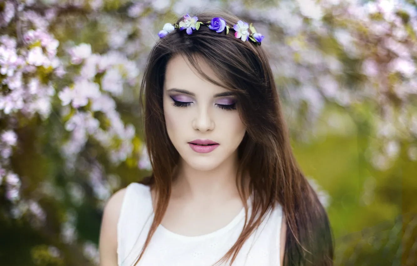 Photo wallpaper look, girl, portrait