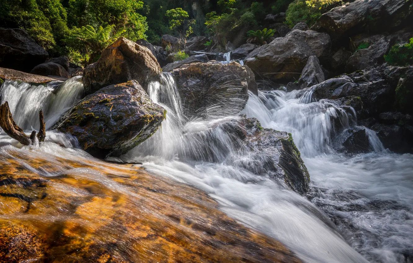 Photo wallpaper stones, stream, river