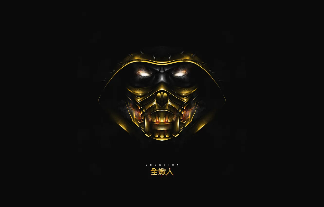 Photo wallpaper minimal, dark, Scorpio, Mortal Kombat, Mortal Kombat, Scorpion