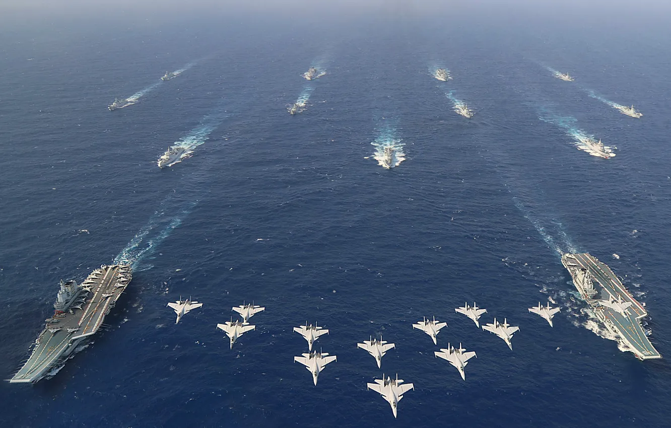 Photo wallpaper aviation, ship, China, exercises