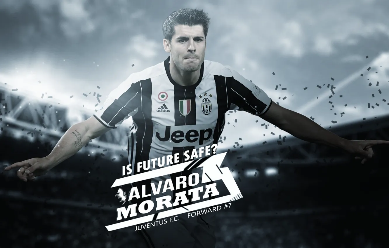 Photo wallpaper wallpaper, sport, stadium, football, player, Alvaro Morata, Juventus FC, Juventus Stadium