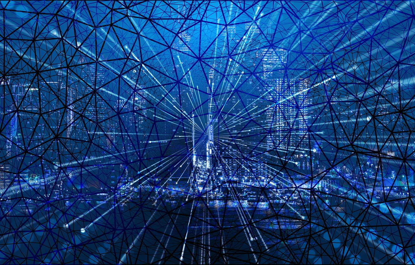 Photo wallpaper the city, network, web, Internet, web