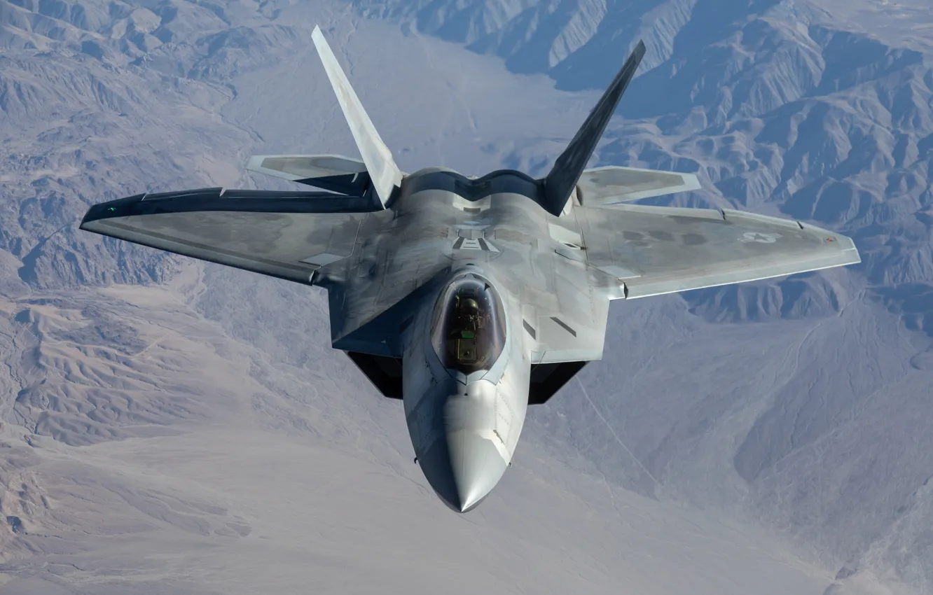 Photo wallpaper unobtrusive, UNITED STATES AIR FORCE, multi-purpose fighter of the fifth generation, Lockheed/Boeing F-22 Raptor