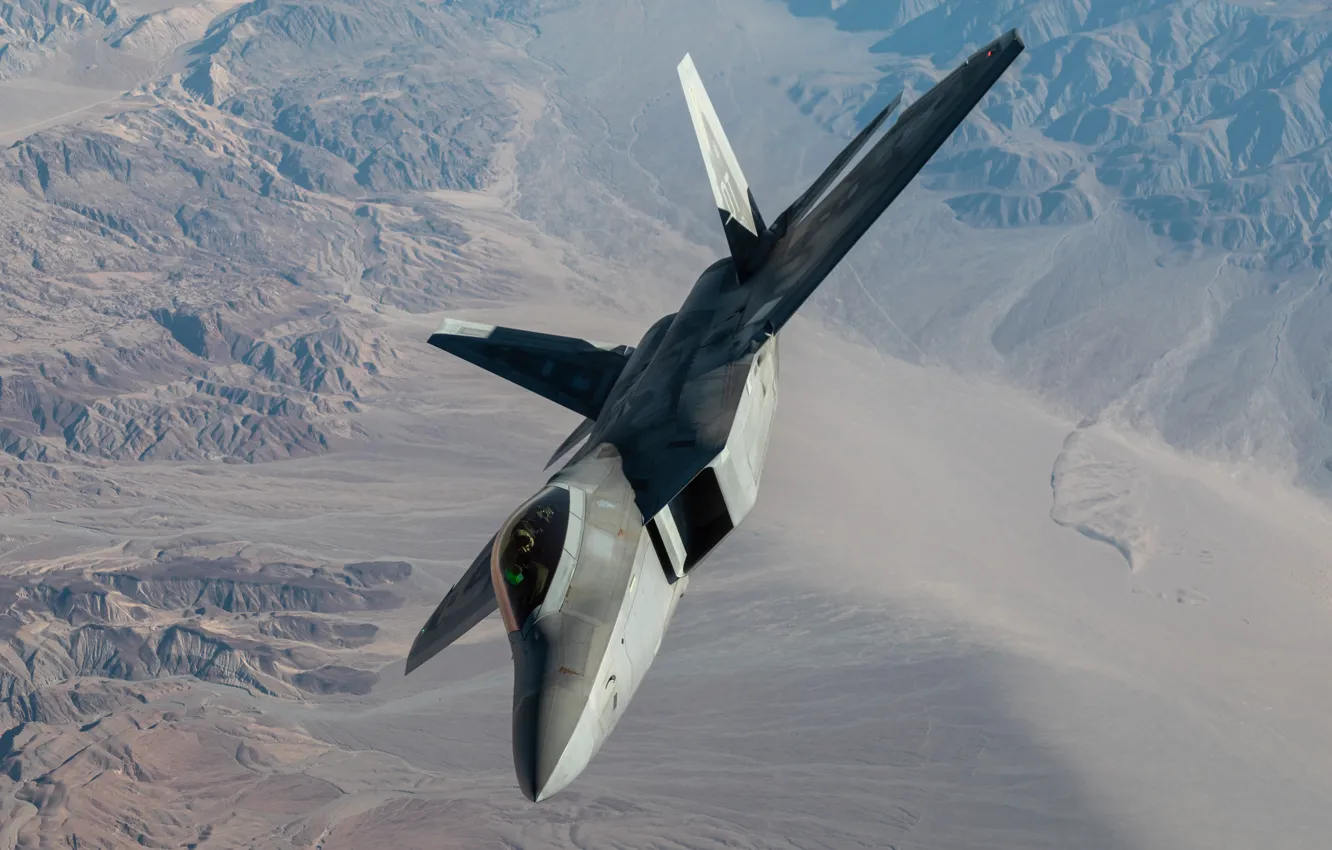 Photo wallpaper unobtrusive, UNITED STATES AIR FORCE, multi-purpose fighter of the fifth generation, Lockheed/Boeing F-22 Raptor