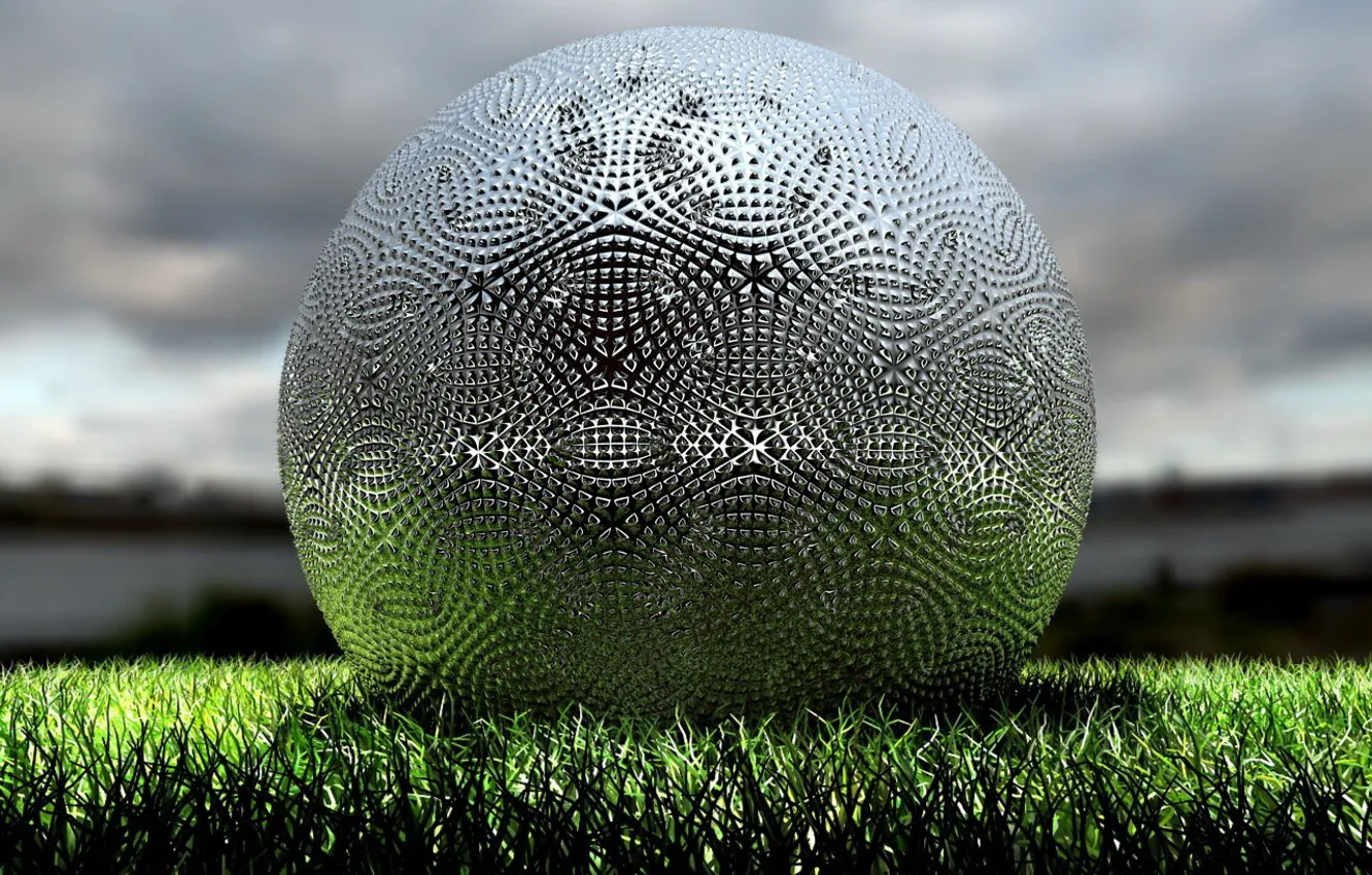 Photo wallpaper field, grass, the ball
