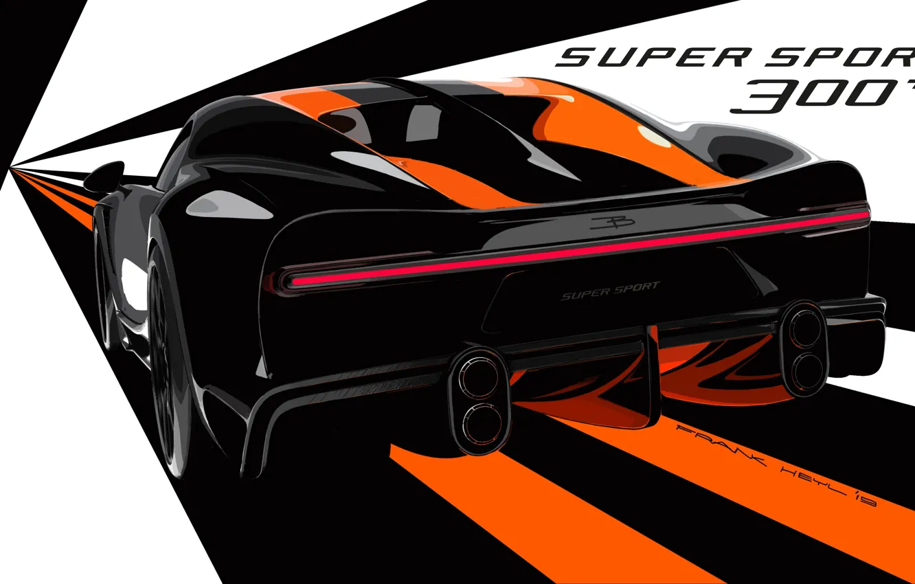 Photo wallpaper Bugatti, rear view, hypercar, Chiron, 2019, Super Sport 300+
