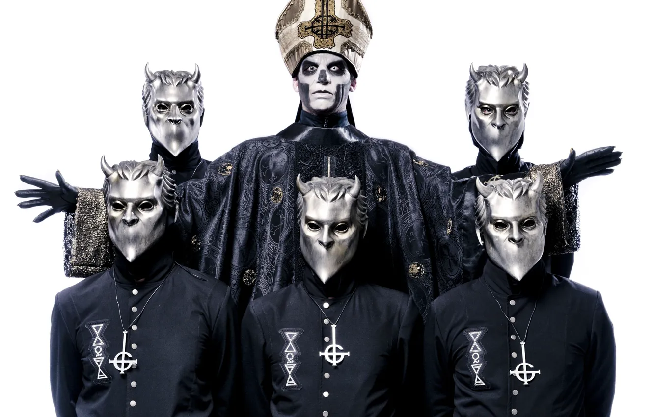 Photo wallpaper Ghost, band, heavy metal, nameless ghouls, Swedish, Papa Emeritus III, Doom metal