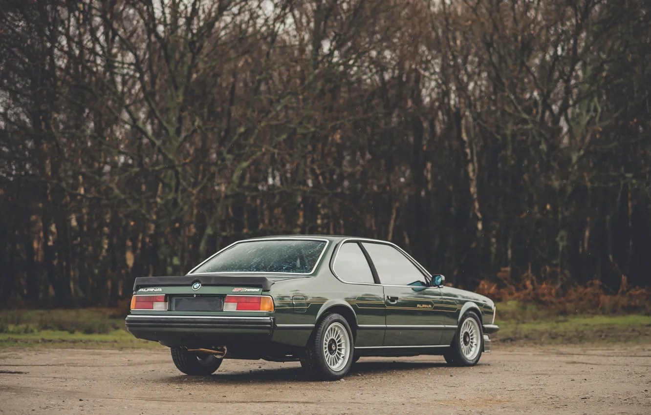 Photo wallpaper green, BMW, Coupe, Side, Turbo, Alpina, Rear, Alpina B7