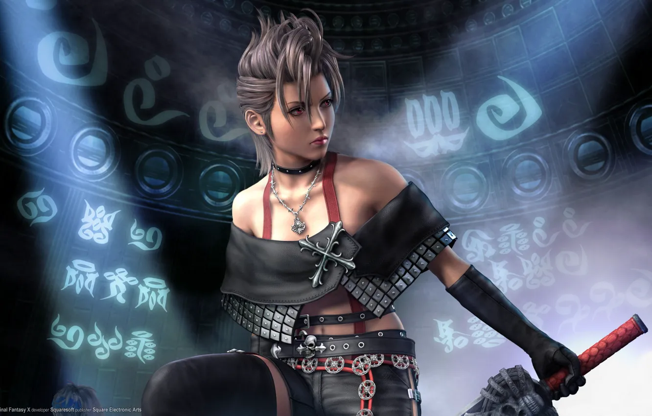 Photo wallpaper girl, sword, Final Fantasy, FF10