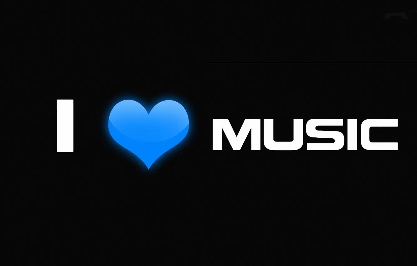 Photo wallpaper love, music, heart, minimalism, music, love, the phrase