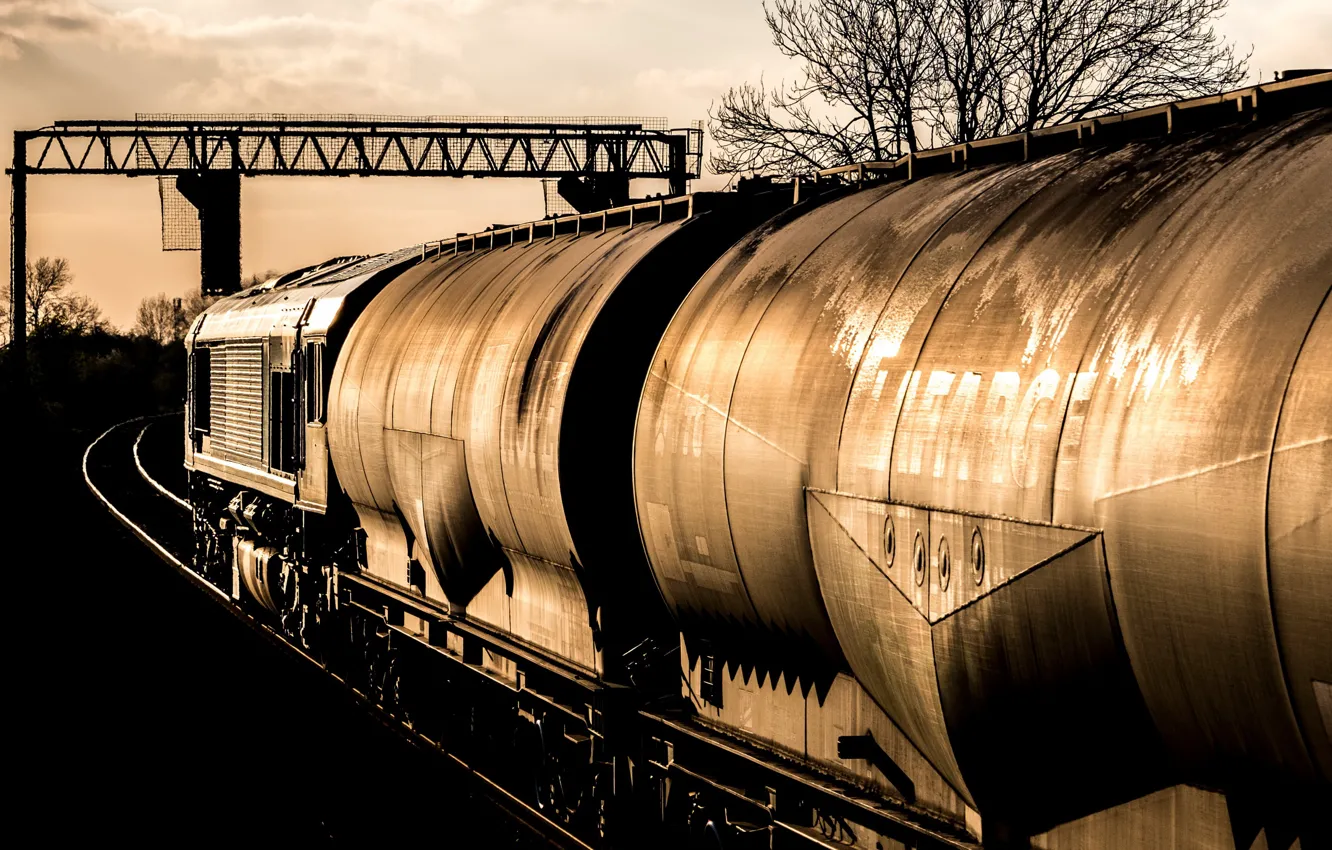 Photo wallpaper train, railroad, tank
