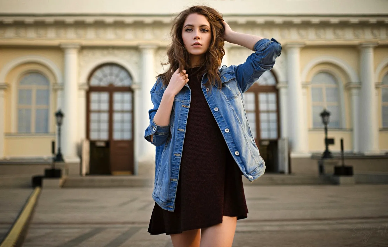 Photo wallpaper look, pose, model, portrait, makeup, figure, dress, area