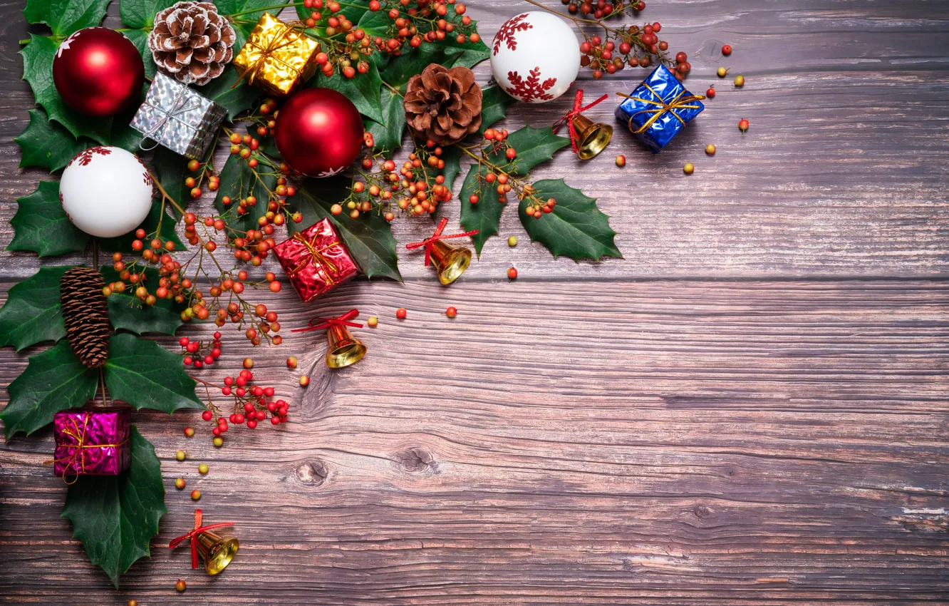 Photo wallpaper decoration, new year, Christmas, Christmas, New Year, Xmas, decoration, Merry