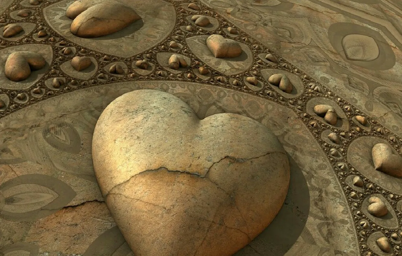 Photo wallpaper abstraction, stone, heart
