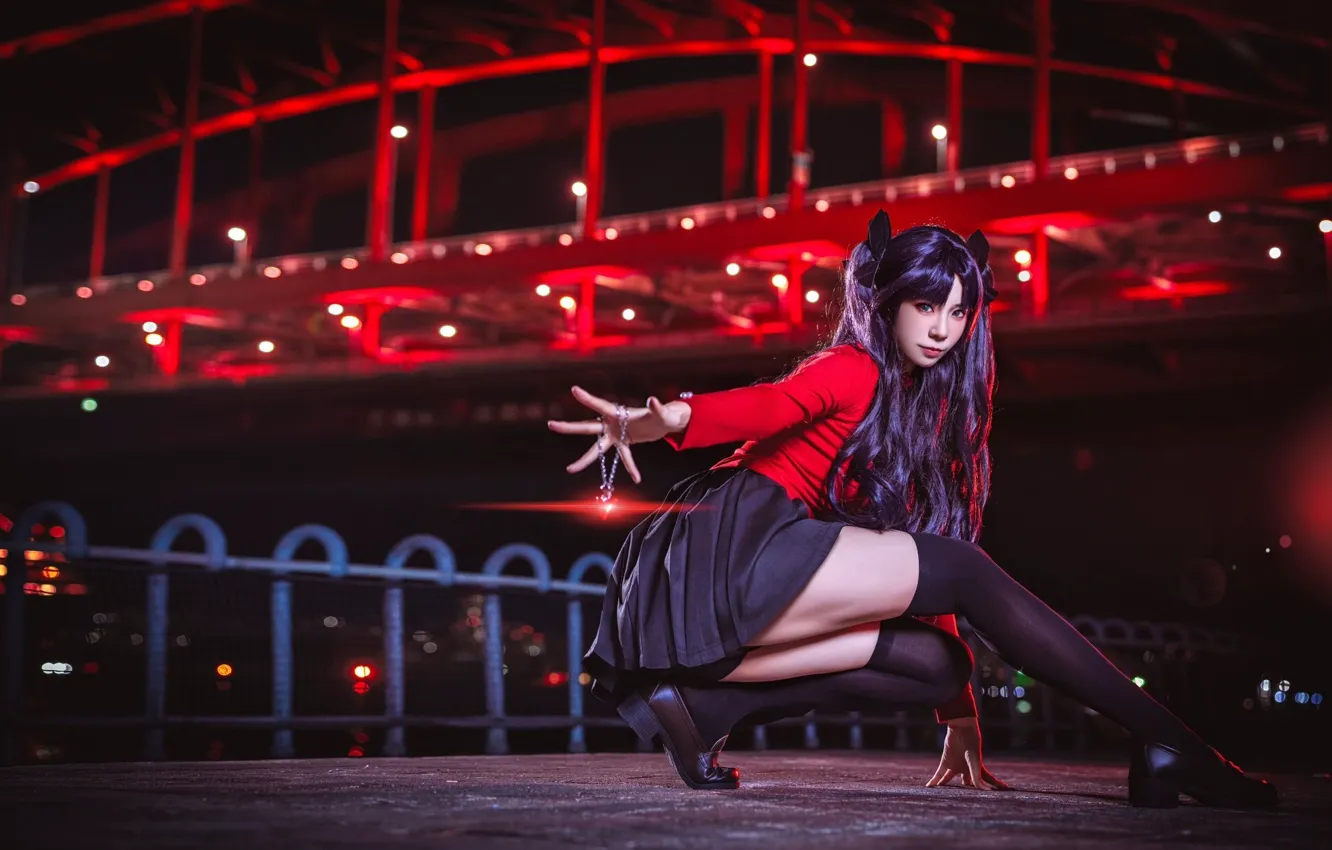 Photo wallpaper girl, model, cosplay, asian, skirt