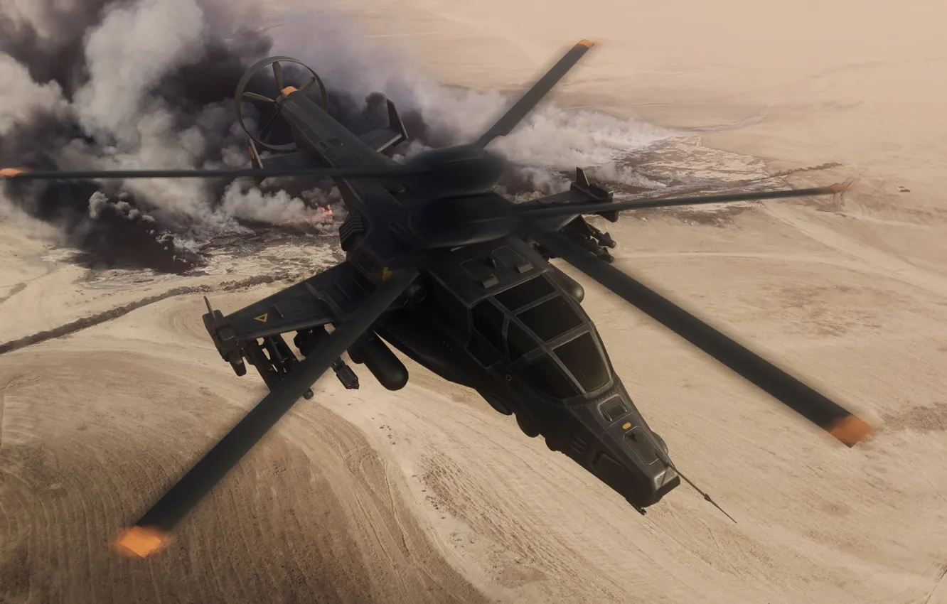 Photo wallpaper flight, helicopter, Military helicopter