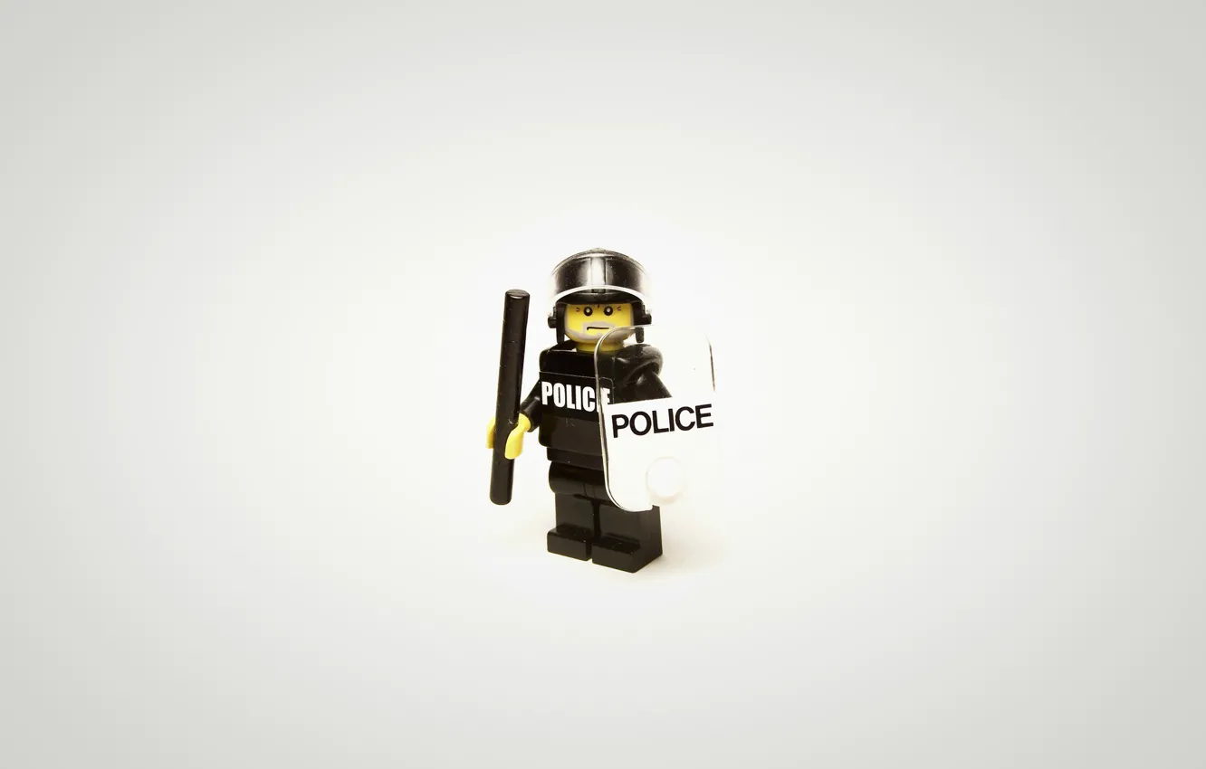 Photo wallpaper police, minimalism, LEGO