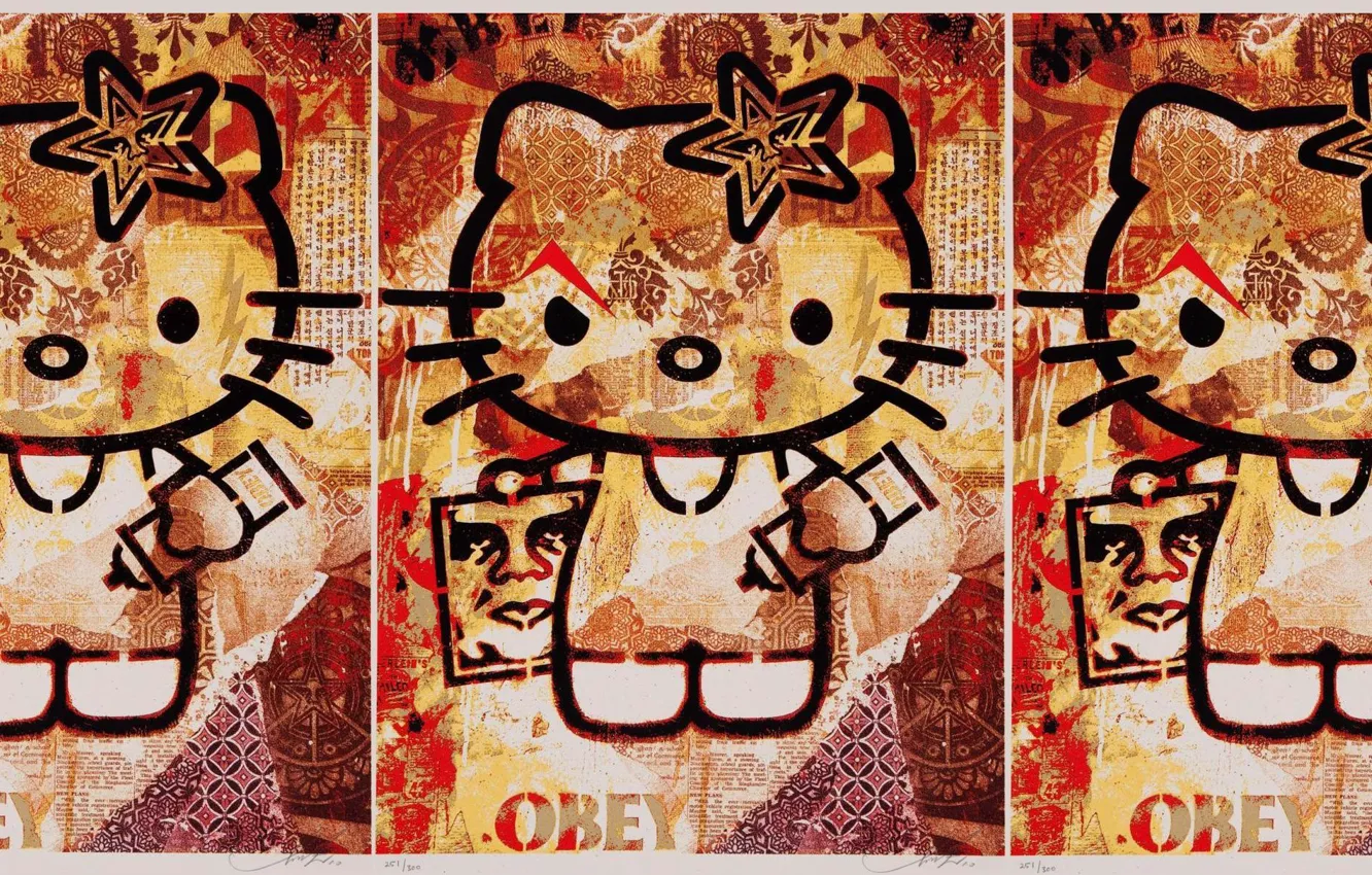 Photo wallpaper kitty, obey, hello
