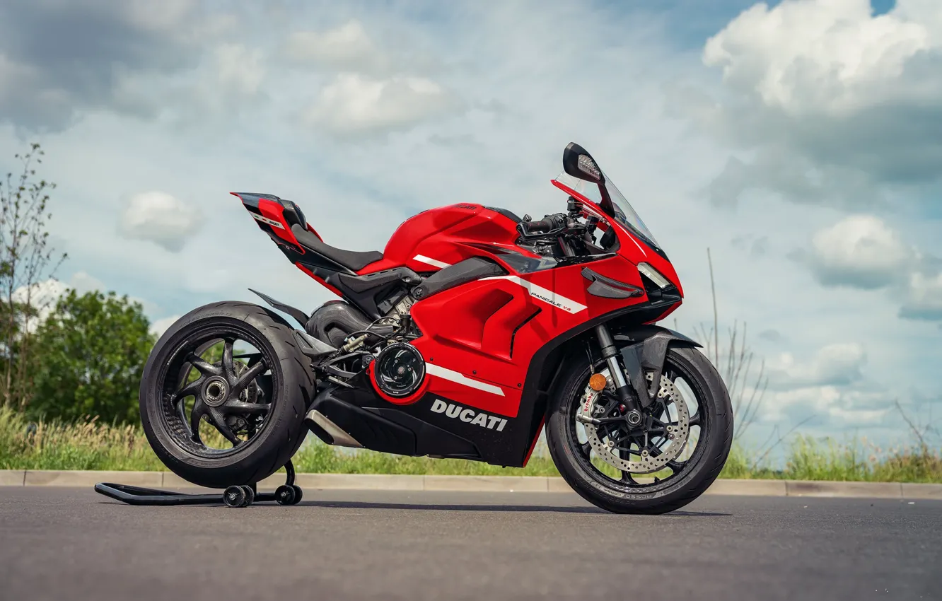 Photo wallpaper Red, Ducati, Panigale V4