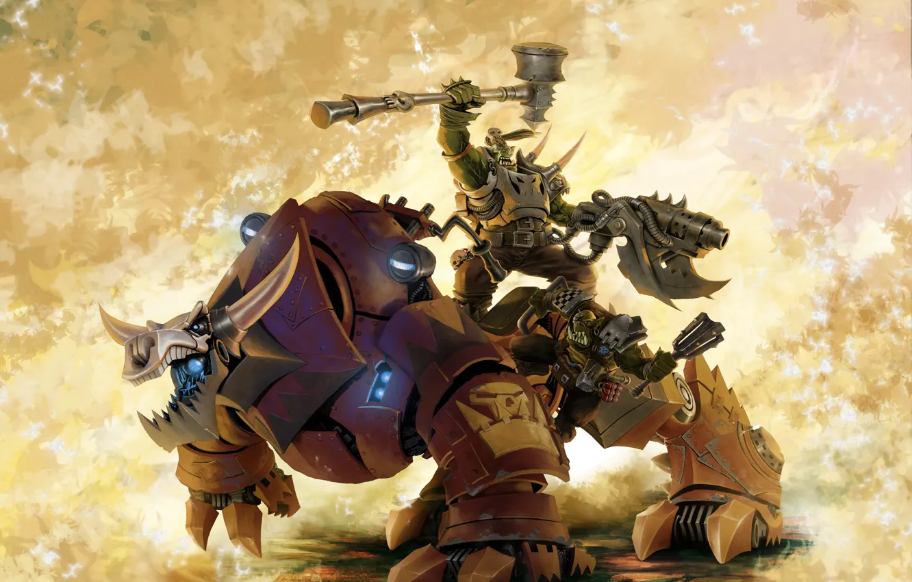 Photo wallpaper warhammer 40k, orcs, mechanical creature