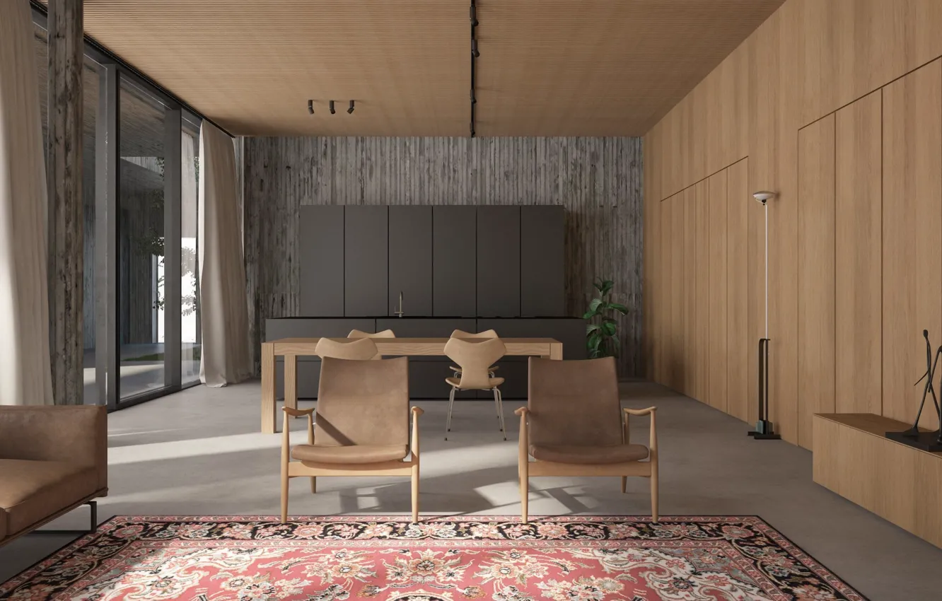 Photo wallpaper style, interior, Italy, kitchen, Italy, living room, dining room, best italian interior design