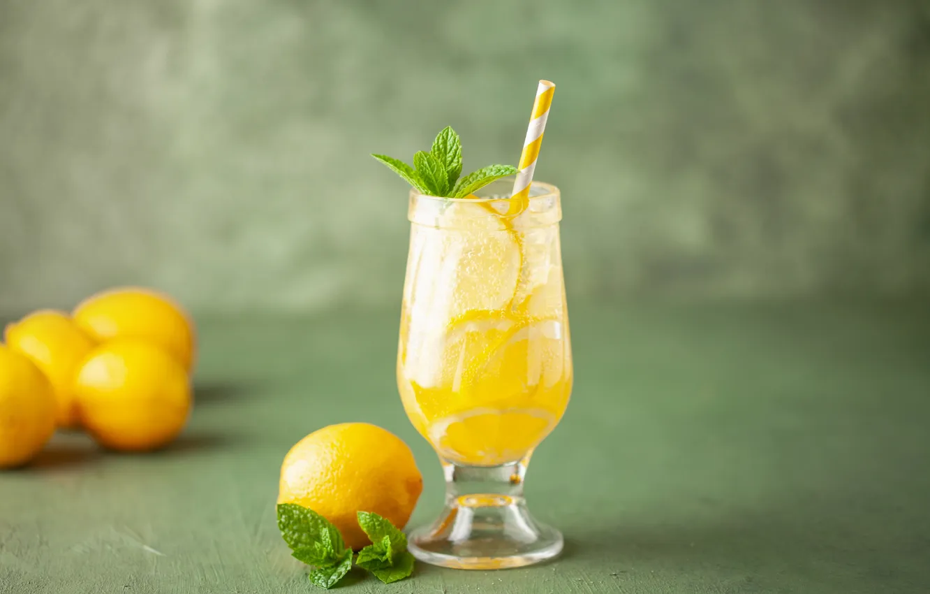 Photo wallpaper juice, lemon, ice, drink, cocktail, restaurant, lemonade, limoncello