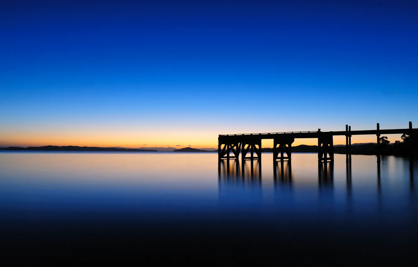 Photo wallpaper sky, sea, sunrise, dawn, horizon, Maraetai