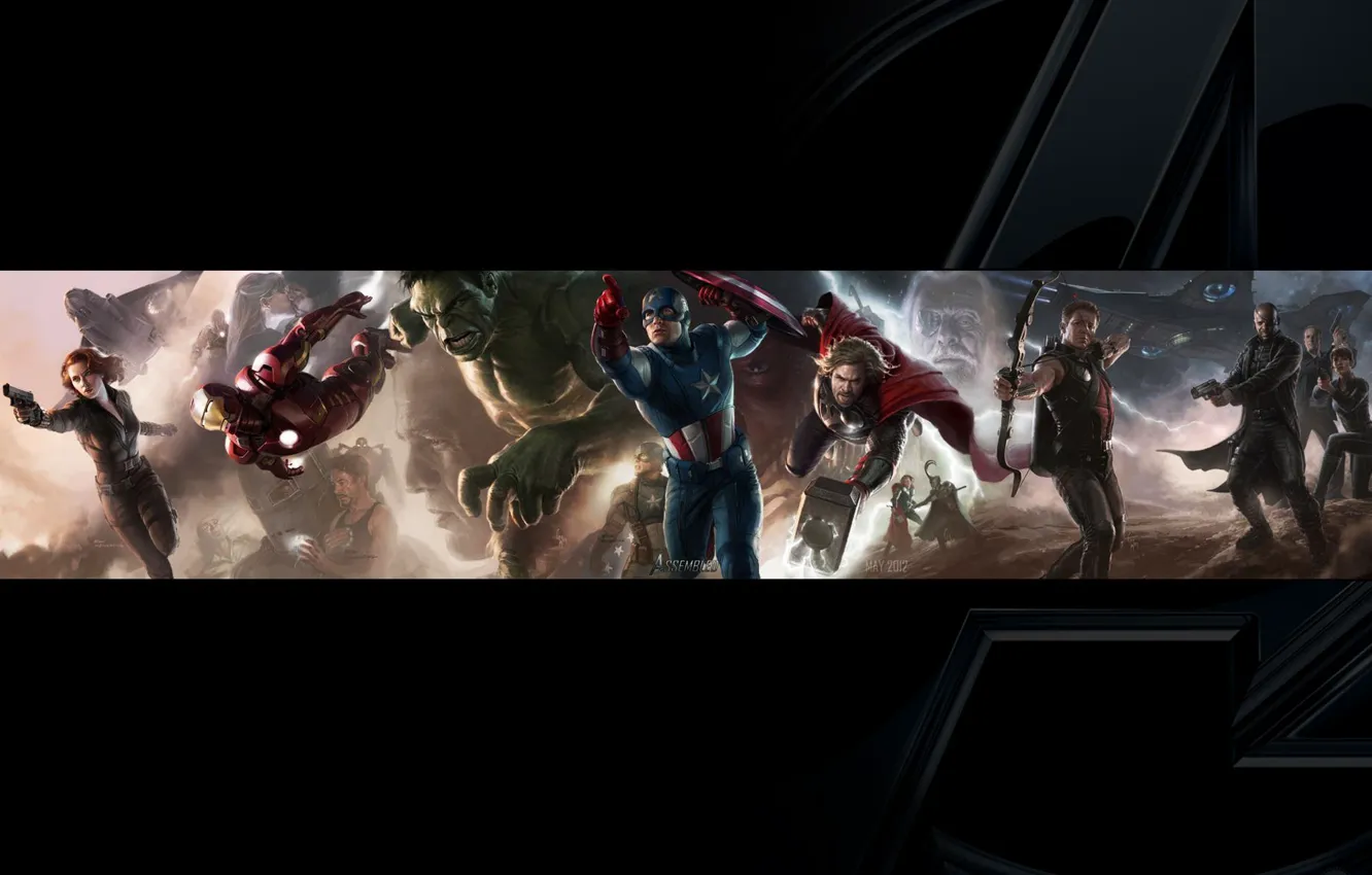 Photo wallpaper Hulk, iron man, marvel, Thor, marvel, Captain America, thor, iron man