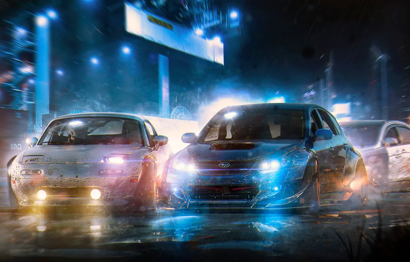 Photo wallpaper Subaru, Impreza, WRX, Mazda, Race, Cars, Art, STI