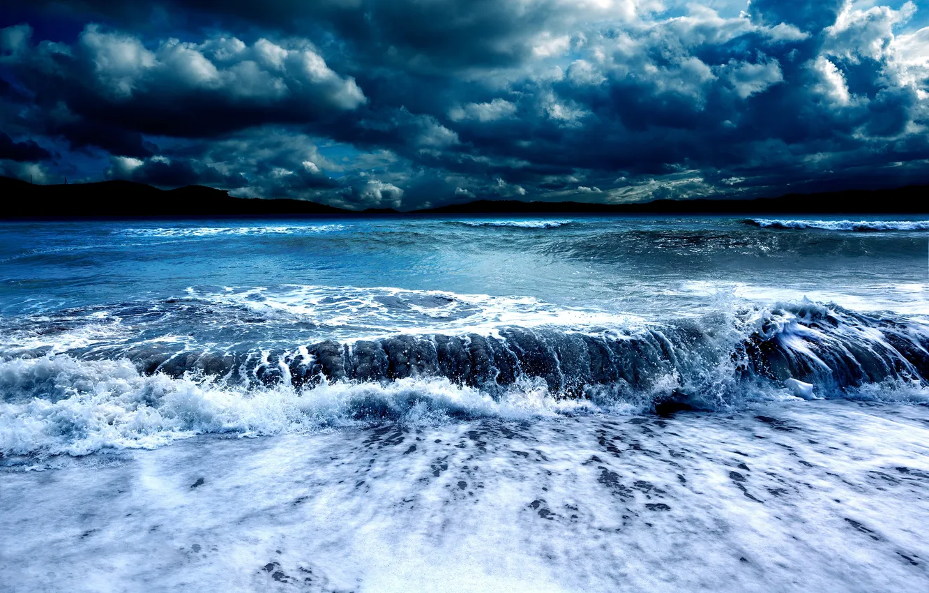 Photo wallpaper rain, ocean, nature, power, outdoor, natural, Ocean Waves, ocean horizon