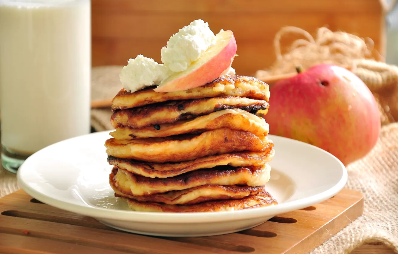 Photo wallpaper apples, pancakes, pancakes