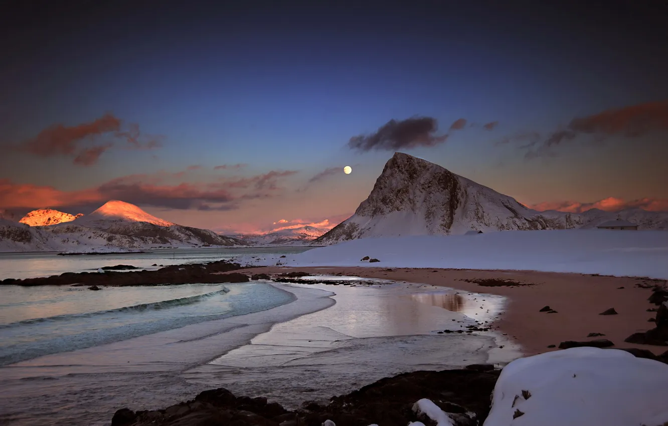 Photo wallpaper landscape, mountains, lake