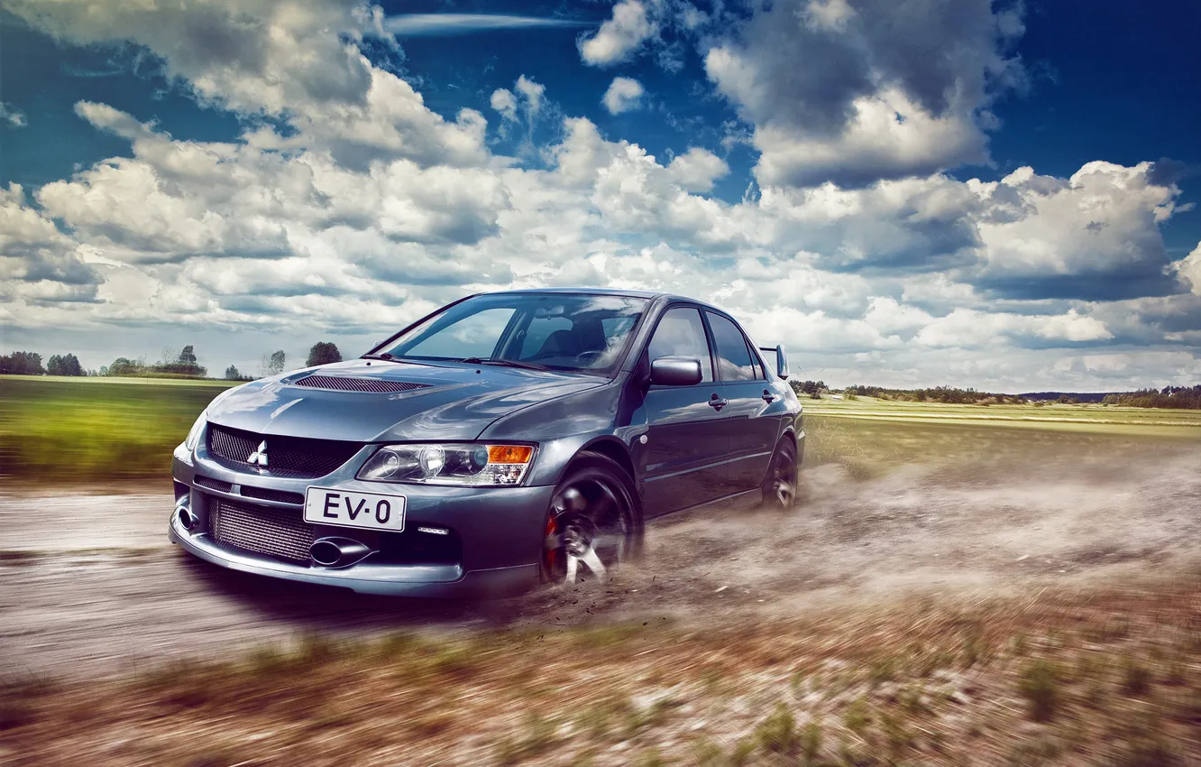 Photo wallpaper Skid, Mitsubishi, Lancer, Evolution, evo, Lancer, Evo, Mitsubishi