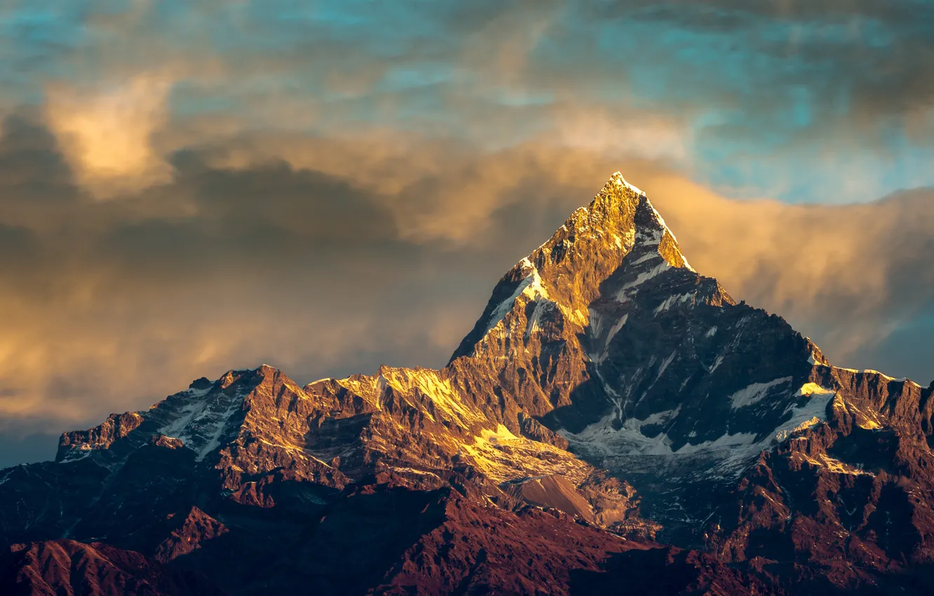 Photo wallpaper morning, mountain range, The Himalayas, Nepal, Annapurna
